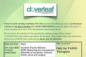Clover Leaf Academy объявляет продолжение серии эксклюзивных вебинаров для терапевтов ТАССО